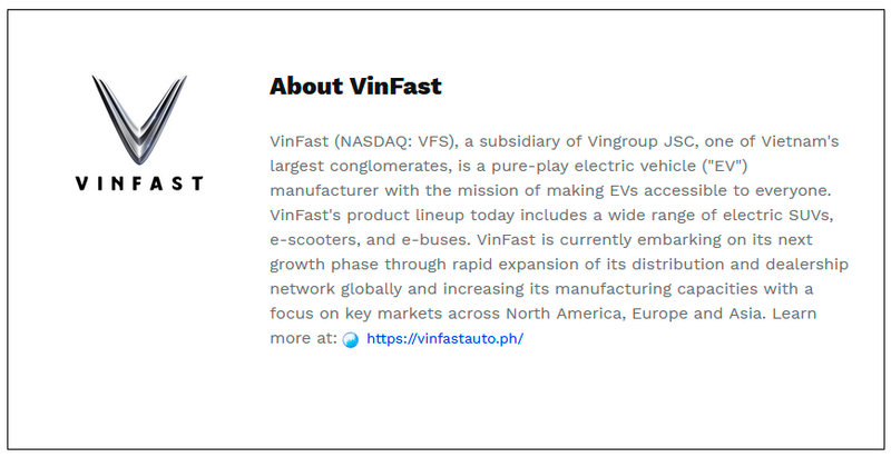 $!VinFast officially launches the VF 3 electric vehicle in the Philippines