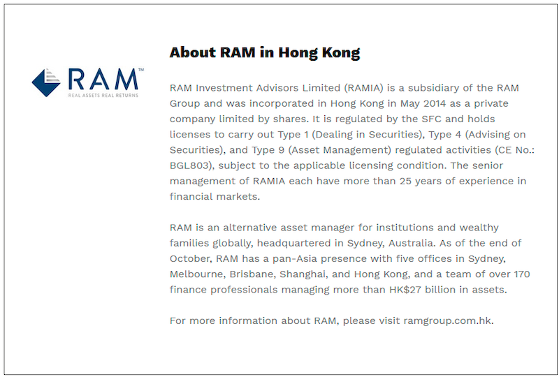 $!RAM Expands Hong Kong Presence with Launch of Two SFC-Authorised Retail Funds