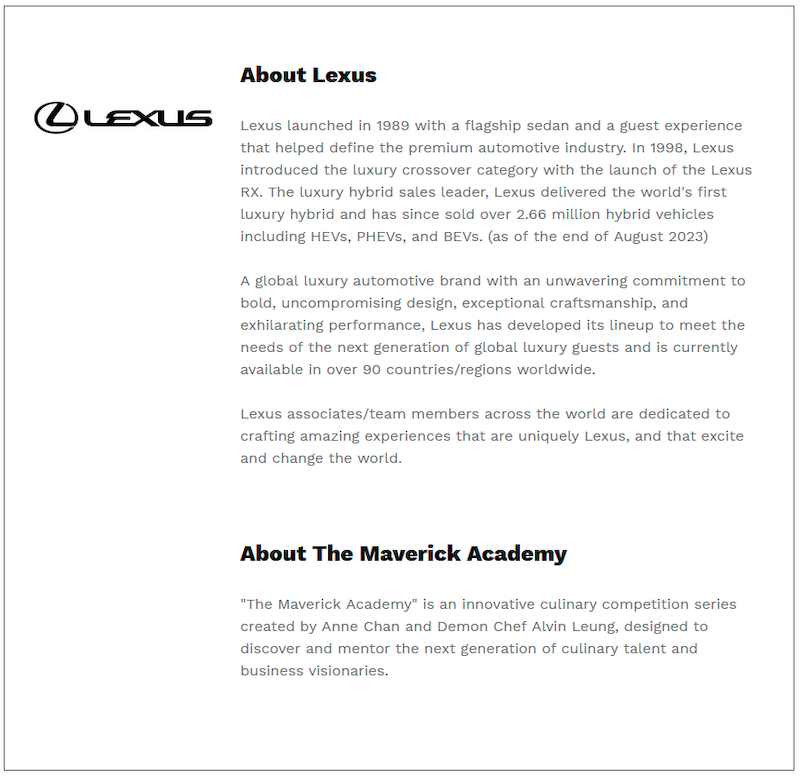 $!Lexus Asia Celebrates Celebrity Chef Alvin Leung’s Protégé in The Maverick Academy