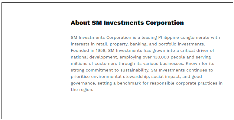 $!SM Investments Corporation Wins Top Sustainability Advocates in Asia and Asia’s Most Influential Companies at ACES Awards 2024