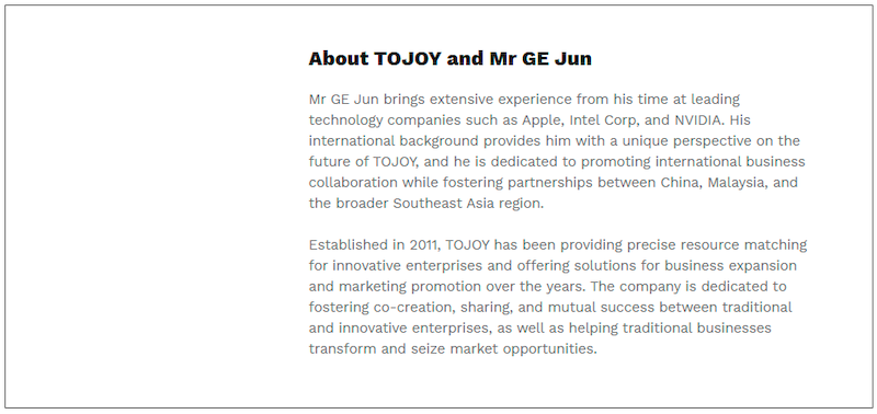 $!TOJOY Participates in Malaysia Smart Nation Expo to Foster China-Malaysia (ASEAN) Business Opportunities