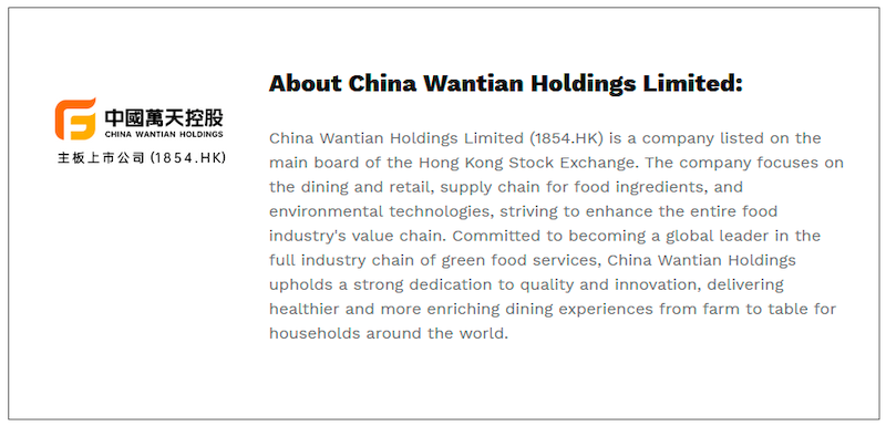 $!China Wantian Holdings (1854.HK) leads the charge in developing new quality productive forces and shaping the future of green food supply chains