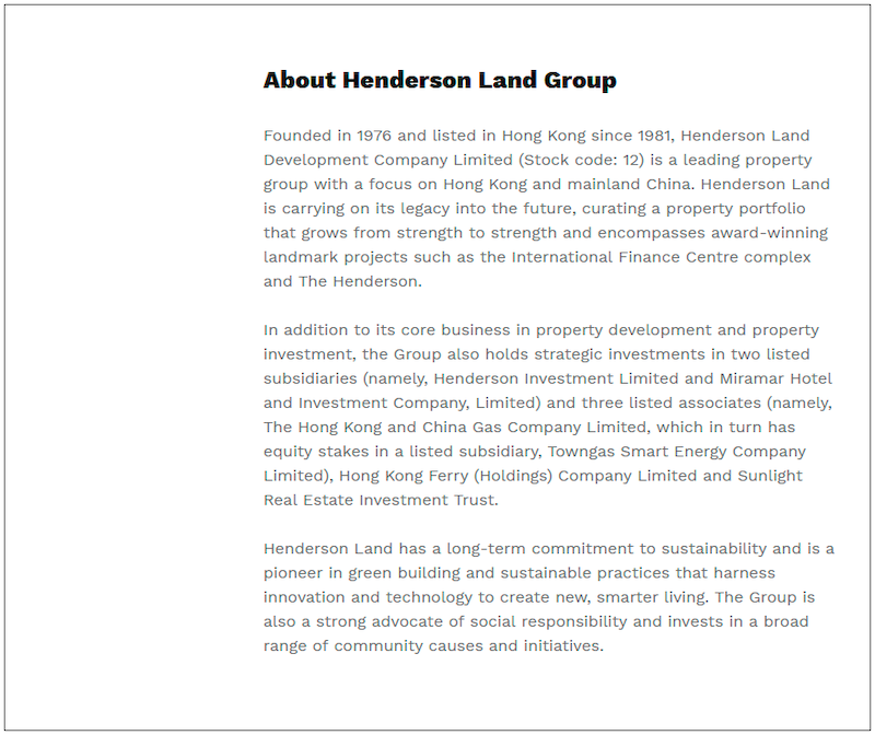 $!Henderson Land Recognised Among Asia’s Top Green Companies