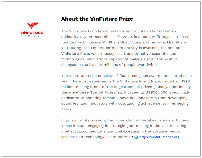 $!The 2024 Vinfuture Prize Honors Four Scientific Works Under The Theme Of “Resilient Rebound”