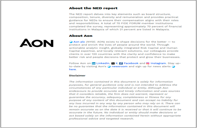 $!Aon and FIDE FORUM Release Report on Directors Remuneration in Malaysia