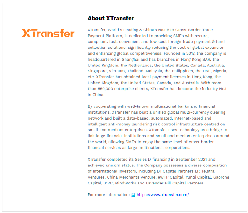 $!XTransfer Selected as Constituent Company of “Corporate Innovation Index 2024” by CUHK