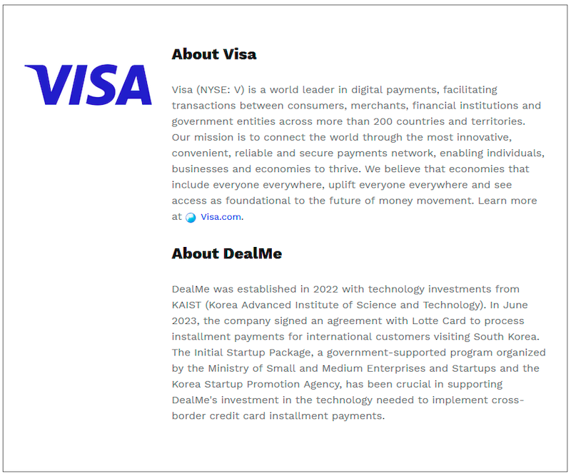 $!Visa and Fintech DealMe Collaborate to Launch Cross-Border Card Installment Payments