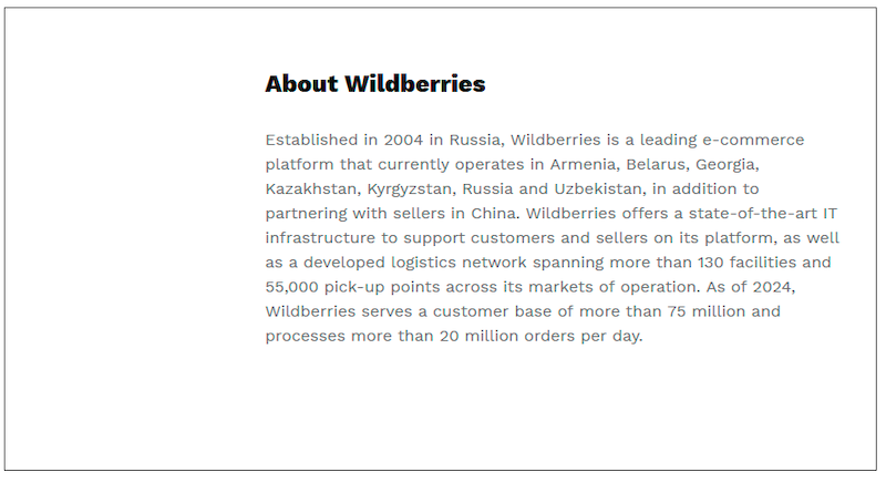 $!Wildberries Posts Surge in E-Commerce Sales in Central Asia in 2024