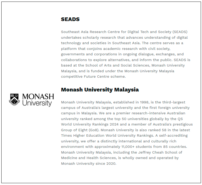 $!Monash University Malaysia Launches SEADS to Promote Online Safety