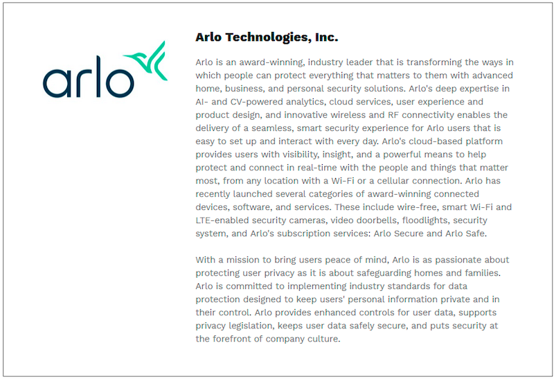 $!Arlo Technologies Announces Price Repositioning On Security Products