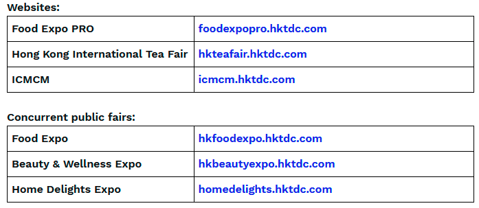 $!Food Expo PRO returns in August with Hong Kong International Tea Fair