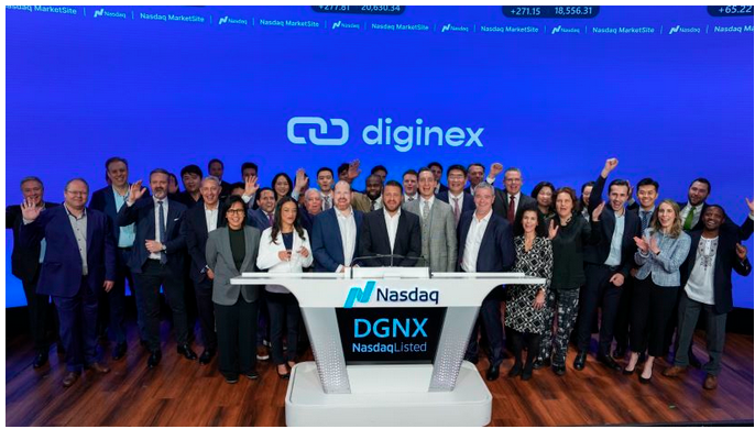 $!The Diginex leadership team, joined by partners and supporters, proudly rings the Nasdaq Closing Bell to celebrate its remarkable IPO success and its vision to become the largest player in sustainable RegTech.