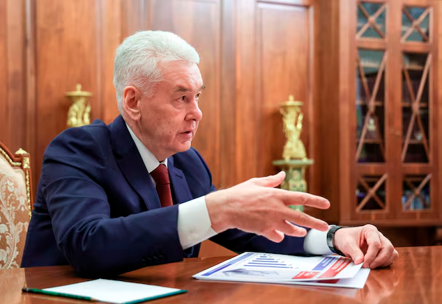 Moscow Mayor Sergei Sobyanin attends a meeting with Russian President Vladimir Putin at the Kremlin in Moscow, Russia May 5, 2025. - REUTERSPIX