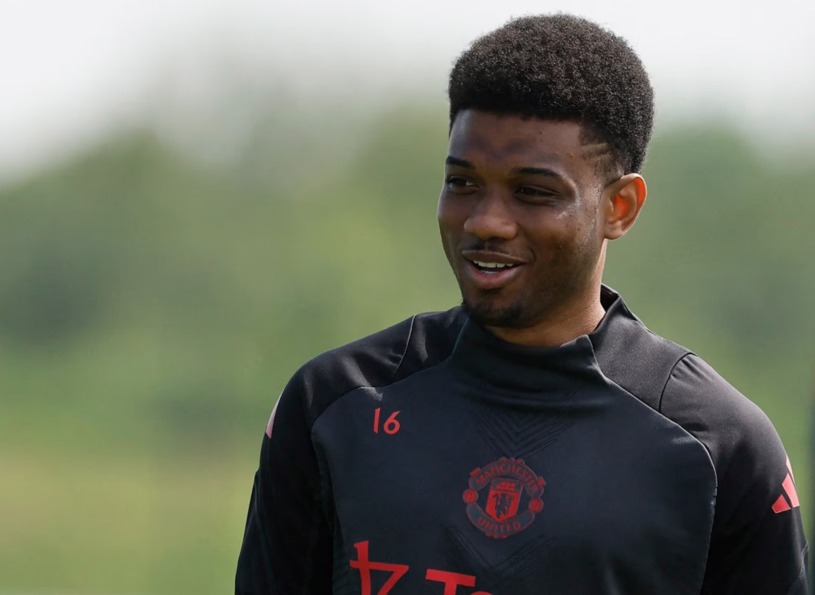 Manchester United’s Amad Diallo during the media day. - Action Images via Reuters