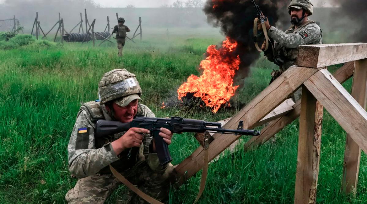 A new recruit takes part in a drill at an undisclosed location on the front line in the Zaporizhzhia region. - AFPpix