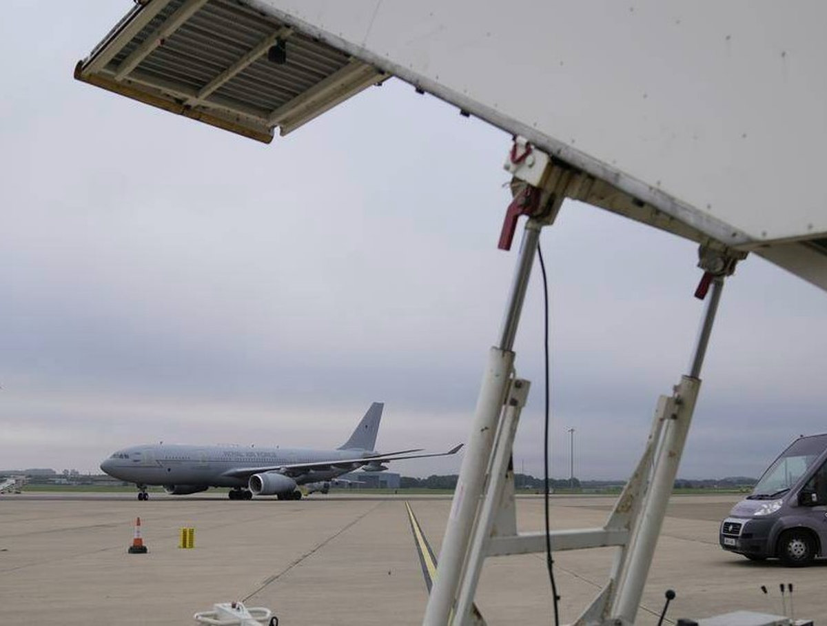 Activists entered RAF Brize Norton and vandalised two Voyager planes, Palestine Action said. - AP