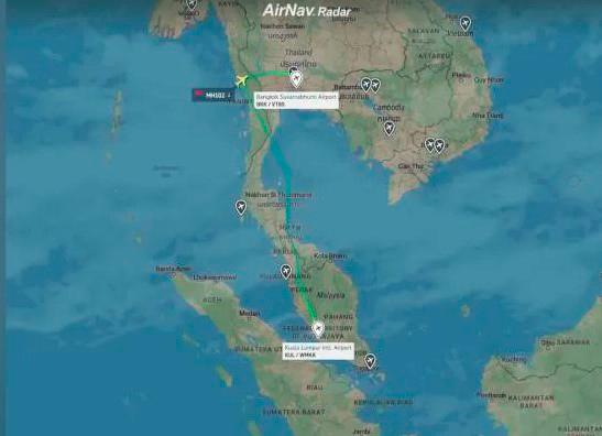 Screenshot of image taken from Flightradar
