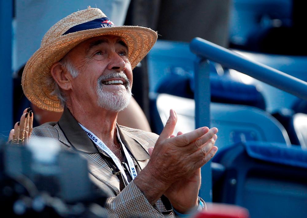 Actor Sean Connery awaits the start of the US Open men’s final match between Serbia’s Novak Djokovic and Britain’s Andy Murray in New York, September 10, 2012. — Reuters