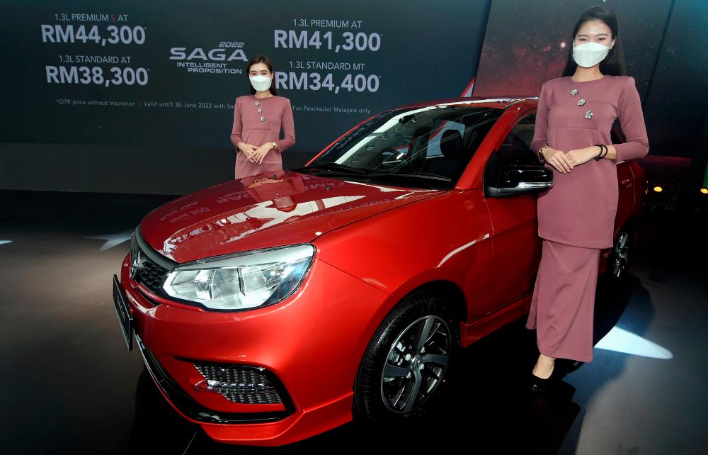 SHAH ALAM, May 12 - The new design of the Proton Saga car at the Proton Saga 2022 Launch Ceremony at the Crystal Showroom, Proton Center of Excellence Shah Alam today. BERNAMAPIX