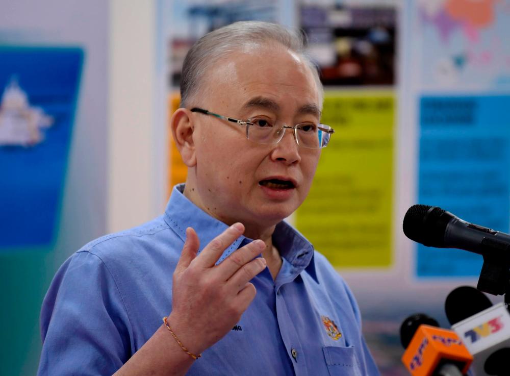 Transport Minister Datuk Seri Dr Wee Ka Siong talks during a press conference after visiting Port Klang. — Bernama