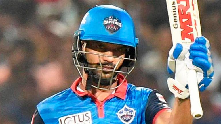 Dhawan hits first IPL ton to keep Delhi top of the table