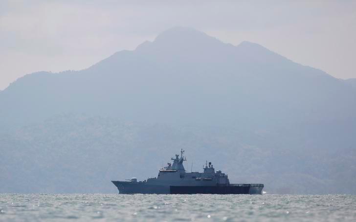 A Malaysian navy vessel patrols waters near Langkawi island, May 17, 2015. — Reuters