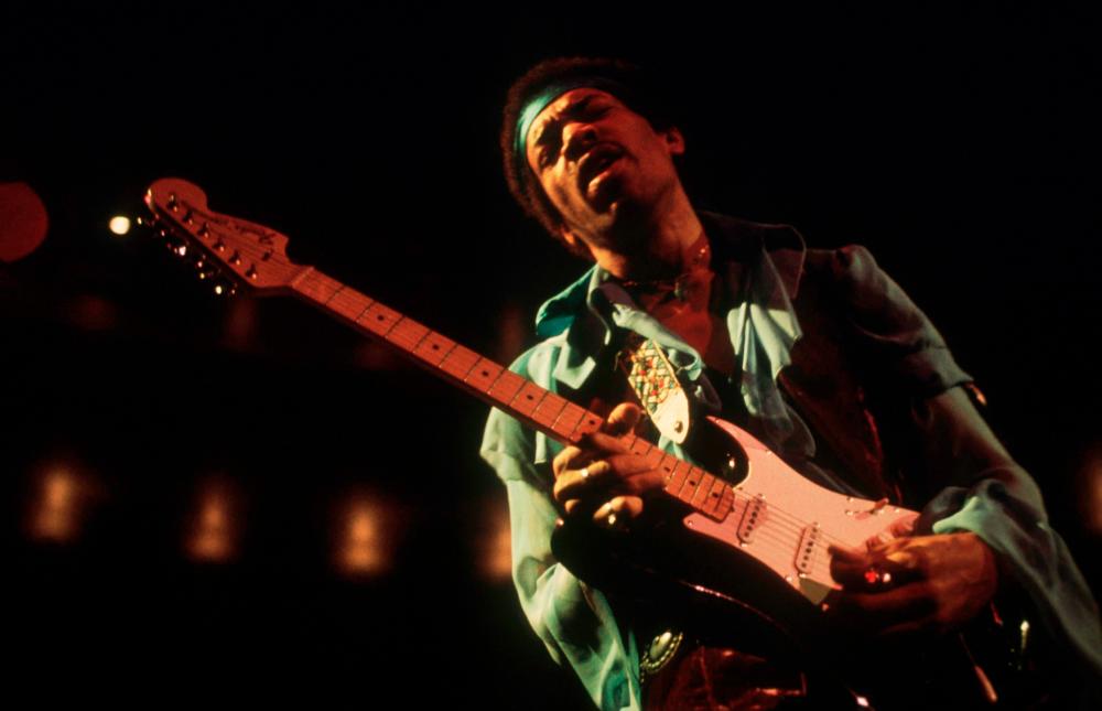 Jimi Hendrix made his debut as part of the Band of Gypsys during four performances on New Year’s Eve and New Year’s Day in 1969 and 1970 at New York’s Fillmore East. © Globe Photos/Mediapunch/Shutterstock