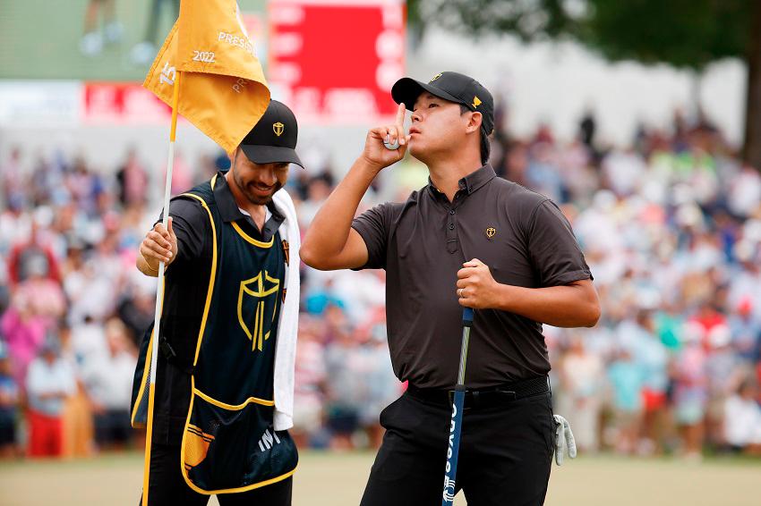 Si Woo Kim at the 2022 Presidents Cup. – Getty Images