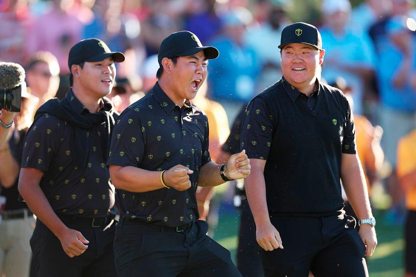 From left: Si Woo Kim, Tom Kim and Sungjae Im. – Getty Images