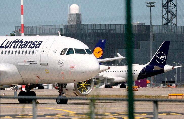 Planes of German air carrier Lufthansa are parked at Frankfurt airport in Frankfurt, Germany, June 2, 2020. REUTERSPIX