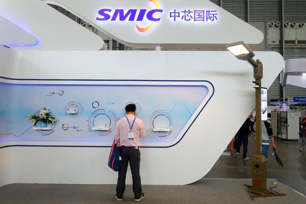 File picture of the SMIC booth at an exhibition in Shanghai, China. SMIC is China's biggest contract manufacturer of chipsets and a key pillar of Beijing's plans to achieve semiconductor self-reliance. – AFPPIX