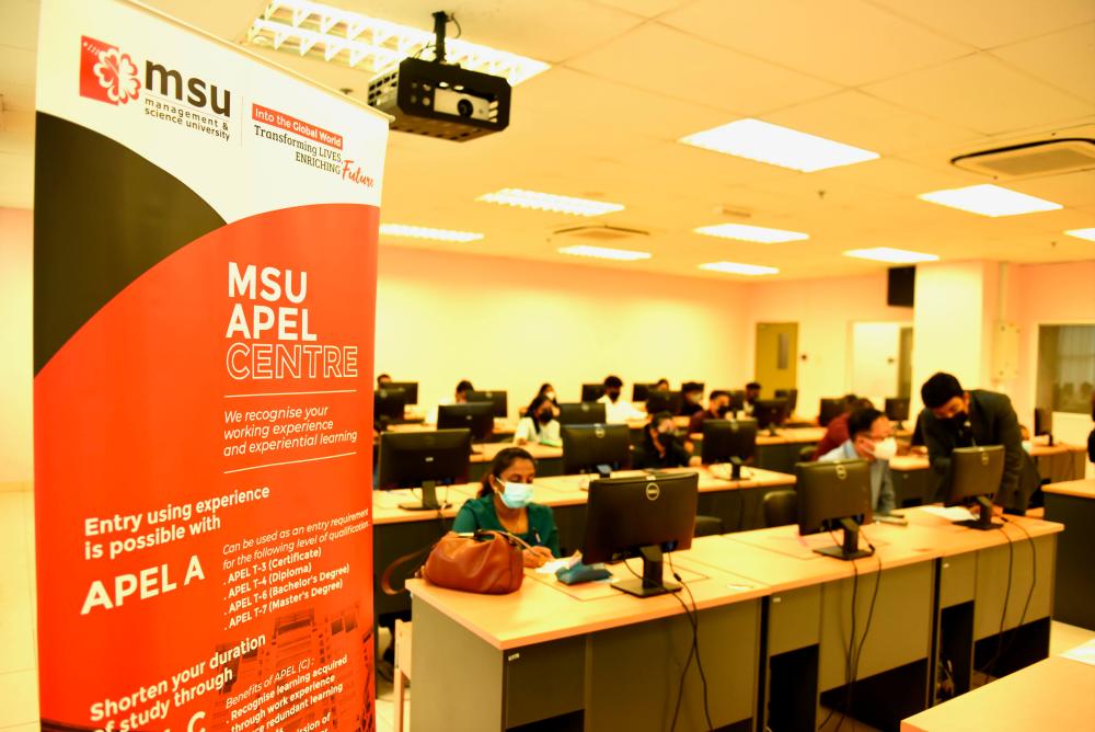 Prospective candidates are required to sit for the APEL Aptitude Test at the MSU campus in Shah Alam as part of instrument to evaluate their eligibility for enrolment.