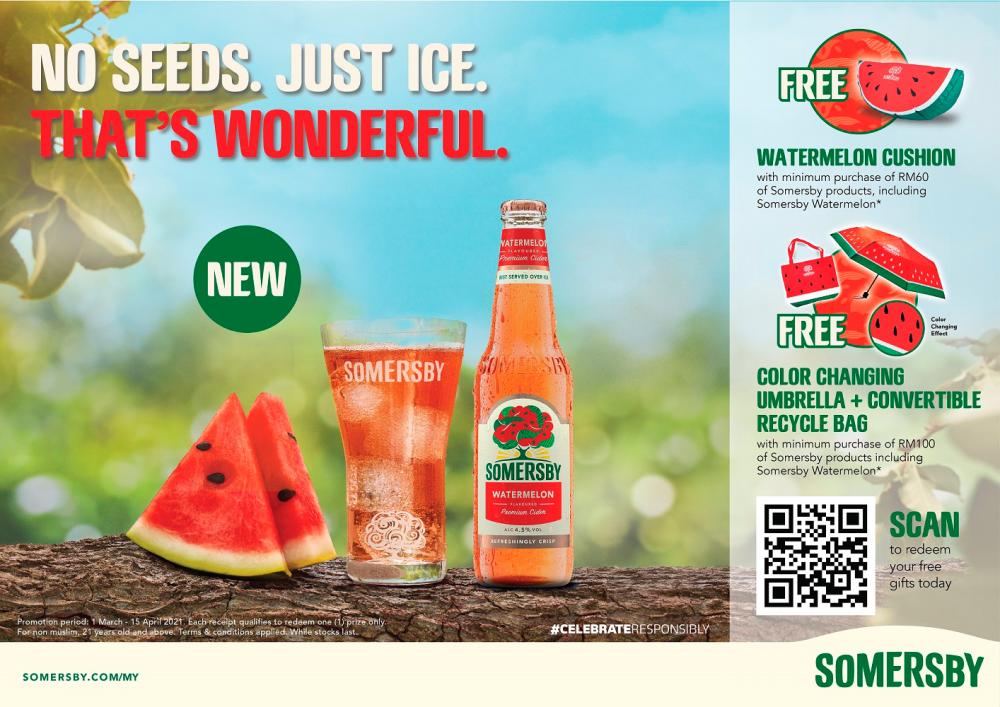Quench your thirst and cool down with the new Somersby Watermelon Cider $!Quench your thirst and cool down with the new Somersby Watermelon Cider