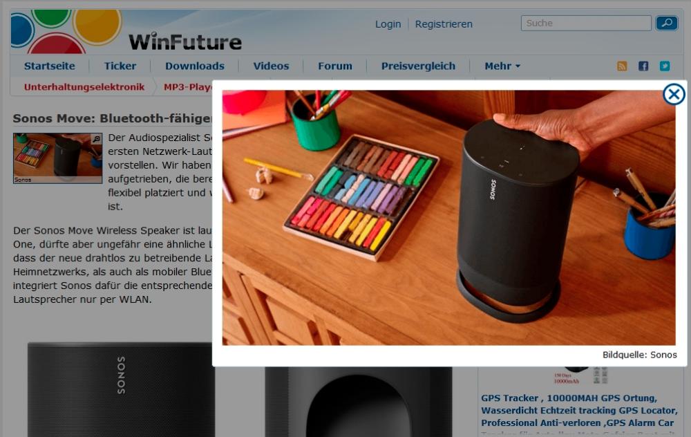 WinFuture has published a photo of what could be the upcoming Sonos Move speaker. — AFP Relaxnews