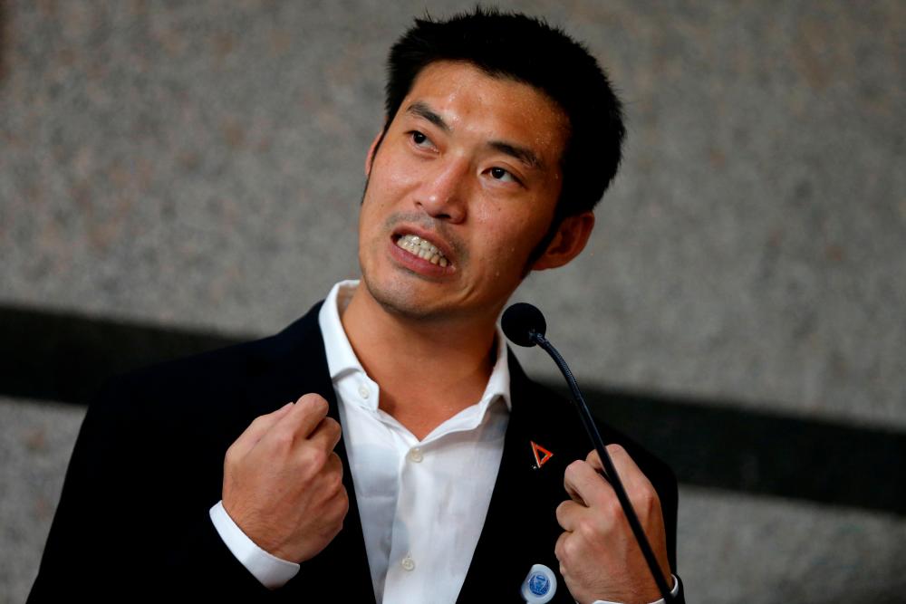 File picture of Thanathorn Juangroongruangkit, leader of the Future Forward Party, speaking during a news conference at the parliament in Bangkok, Thailand on June 5, 2019. - Reuters