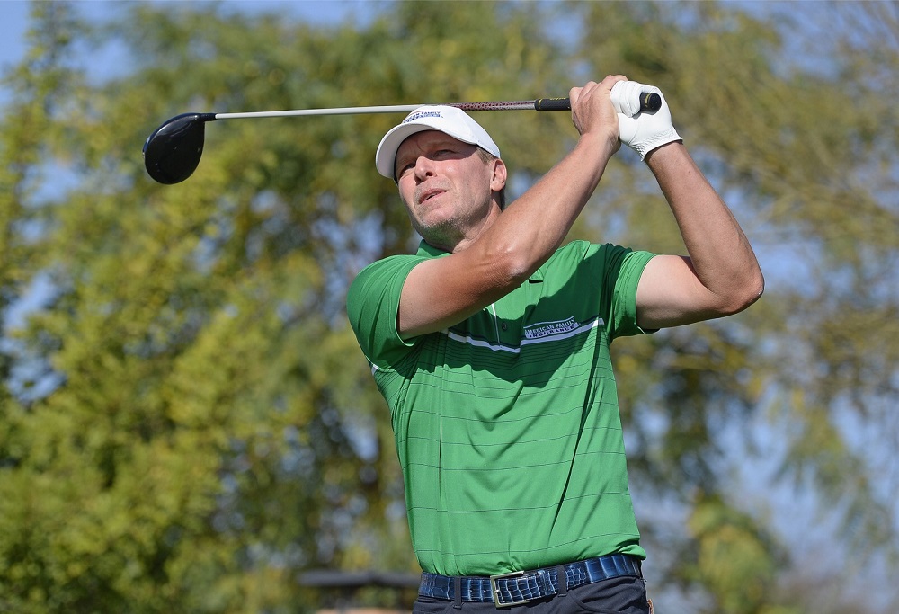 Steve Stricker waches his tee shot during the third round of the Waste Management Phoenix Open at TPC Scottsdale in Scottsdale, Arizona on February 3, 2018. — AFP