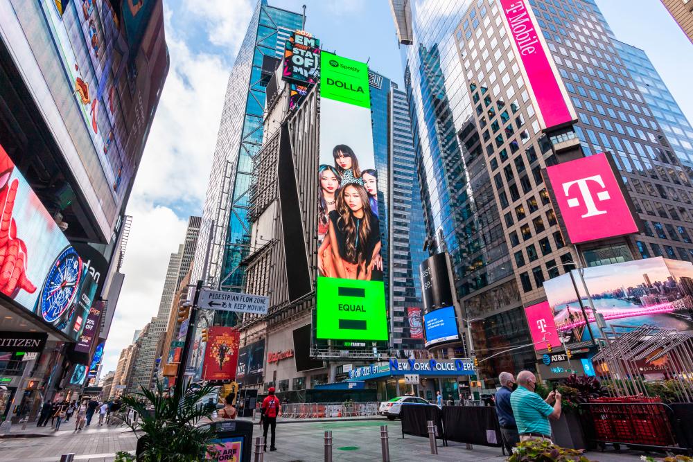Local girl group Dolla graces New York Times Square Billboard
