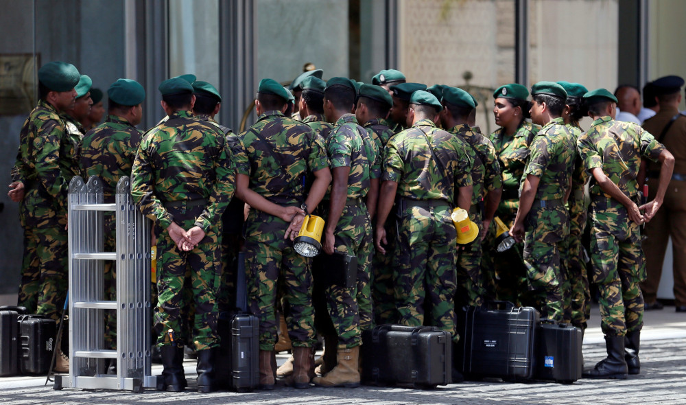 Special Task Force members prepare to go to the site of an explosion at Shangri-La hotel in Colombo, Sri Lanka April 21, 2019. — Reuters