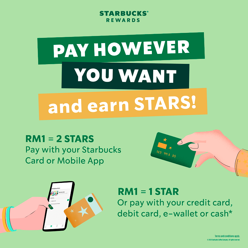 $!Customers can earn Stars regardless of payment method.