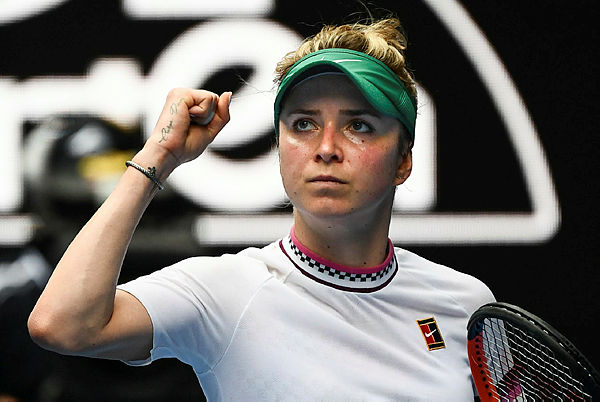 Ukraine’s Elina Svitolina reacts after a point against Slovakia’s Viktoria Kuzmova during their women’s singles match on day four of the Australian Open tennis tournament. — AFP