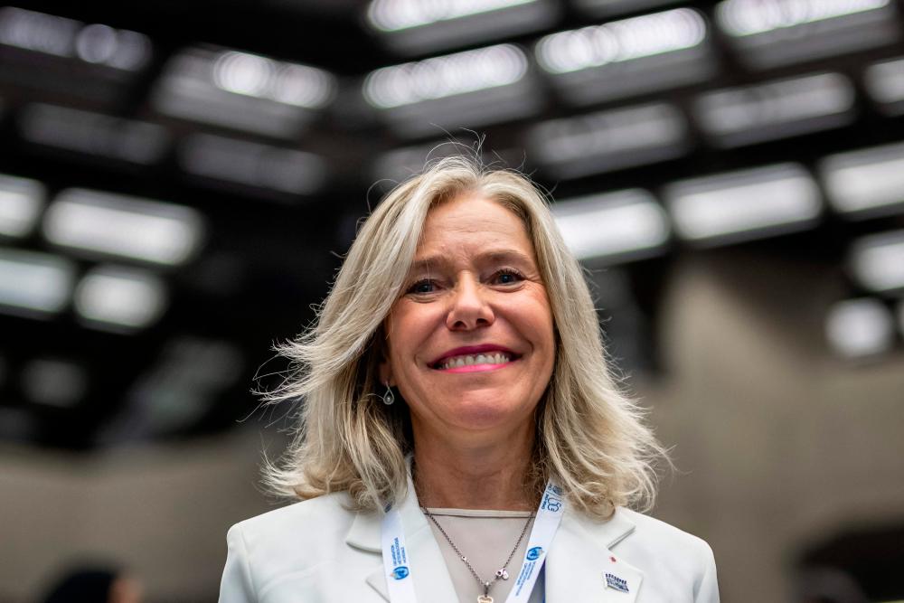 Celeste Saulo poses after she was elected as Secretary-general of the World Meteorological Organization (WMO) in Geneva, on June 1, 2023. AFPPIX