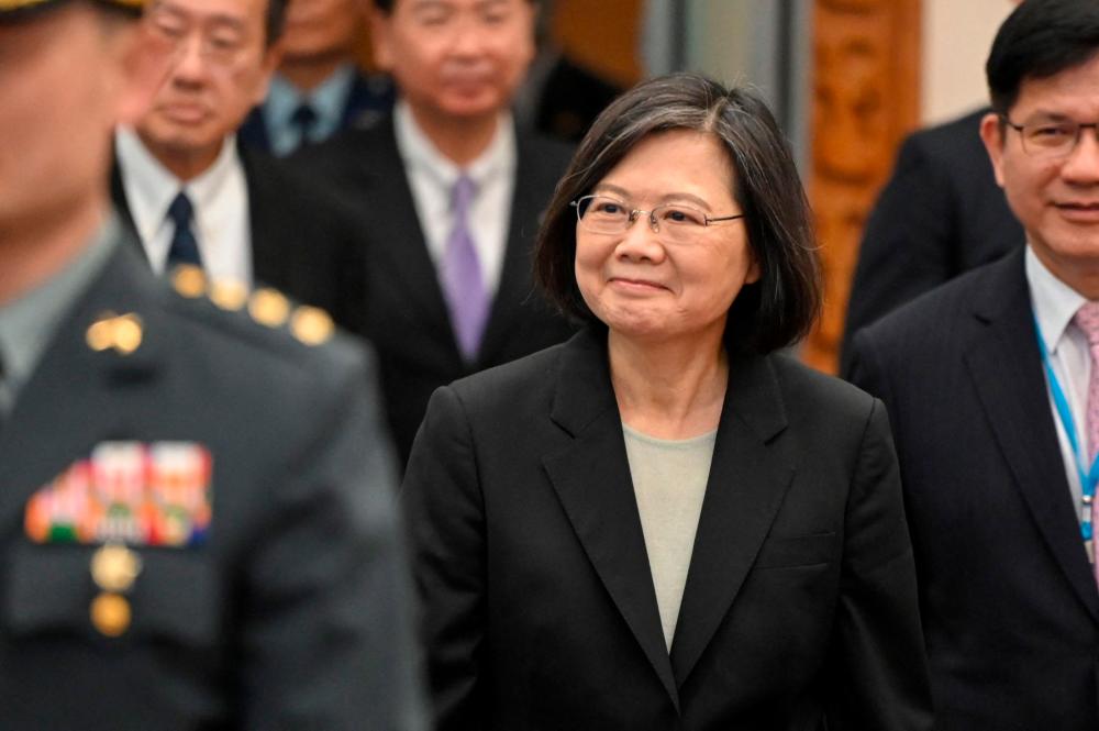 Taiwan President Tsai Ing-wen arrives at the boarding gate of the international airport in Taoyuan on March 29, 2023. AFPPIX
