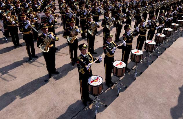 A military orchestra plays during training ahead of a military parade to mark the 80th anniversary of the end of World War Two, in Beijing, China, August 20, 2025. - REUTERSPIX