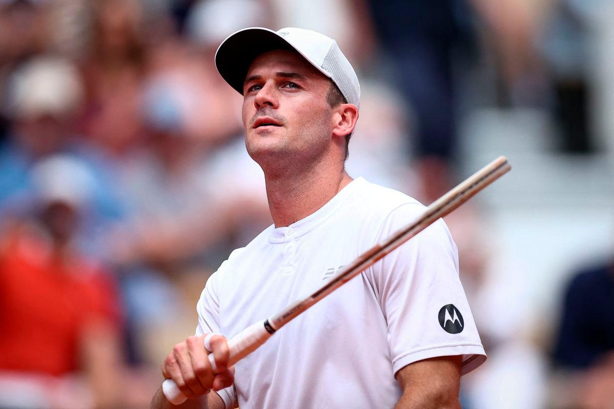 US Tommy Paul looks on after winning his men’s singles match against Australia’s Alexei Popyrin on day 8 of the French Open tennis tournament on Court Suzanne-Lenglen at the Roland-Garros Complex in Paris on June 1, 2025. (Photo by Anne-Christine POUJOULAT / AFP)