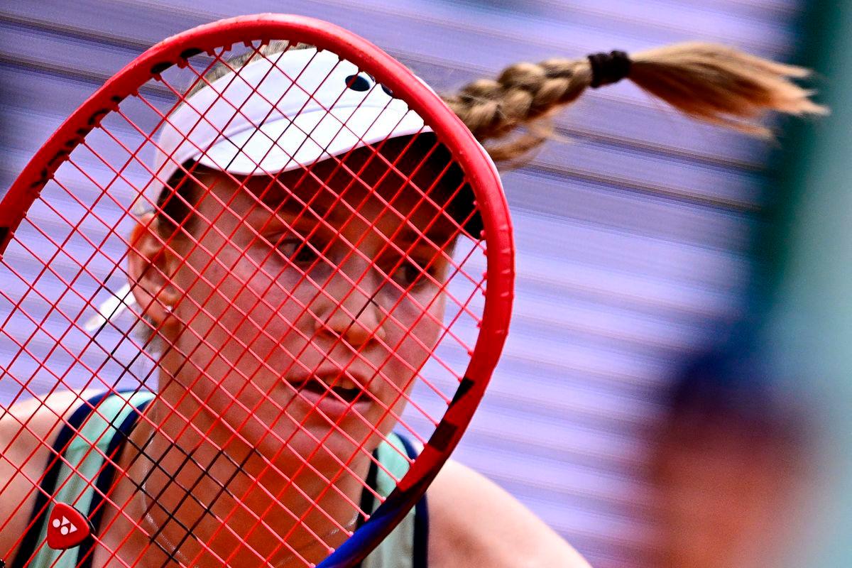 Kazakhstan’s Elena Rybakina eyes the ball through her racket as she plays against Poland’s Iga Swiatek during their women’s singles match on day 8 of the French Open tennis tournament on Court Philippe-Chatrier at the Roland-Garros Complex in Paris on June 1, 2025. AFPpix