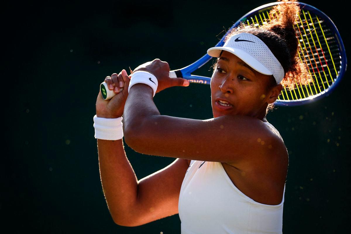 Japan’s Naomi Osaka reacts as she plays against Czech Republic’s Katerina Siniakova during their women’s singles second round tennis match on the third day of the 2025 Wimbledon Championships at The All England Lawn Tennis and Croquet Club in Wimbledon, southwest London, on July 2, 2025- AFP