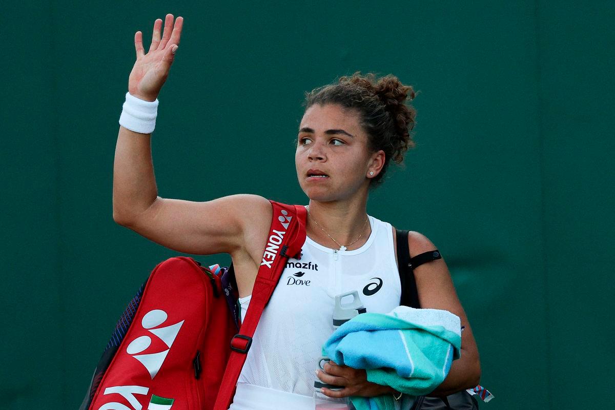 Italy’s Jasmine Paolini leaves the court after losing against Russia’s Kamilla Rakhimova at the end of their women’s singles second round tennis match on the third day of the 2025 Wimbledon Championships at The All England Lawn Tennis and Croquet Club in Wimbledon, southwest London, on July 2, 2025-AFP