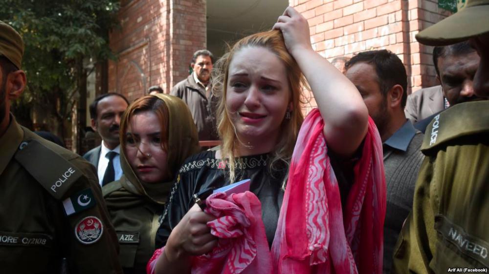 Tereza Hluskova reacts after the court decision to sentence her to eight years and eight months in prison for attempted heroin smuggling in Lahore on March 20, 2019. — AP