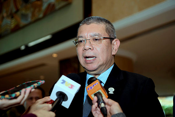 Filepix taken on June 22 shows Foreign Minister, Datuk Saifuddin Abdullah during a press conference at Shangri La Hotel. — Bernama