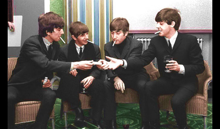 The picture was taken when Robinson was in the backstage room with the famous four in 1963. — Supplied